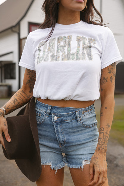 Lindsey Asymmetrical Distressed Shorts- Medium Wash