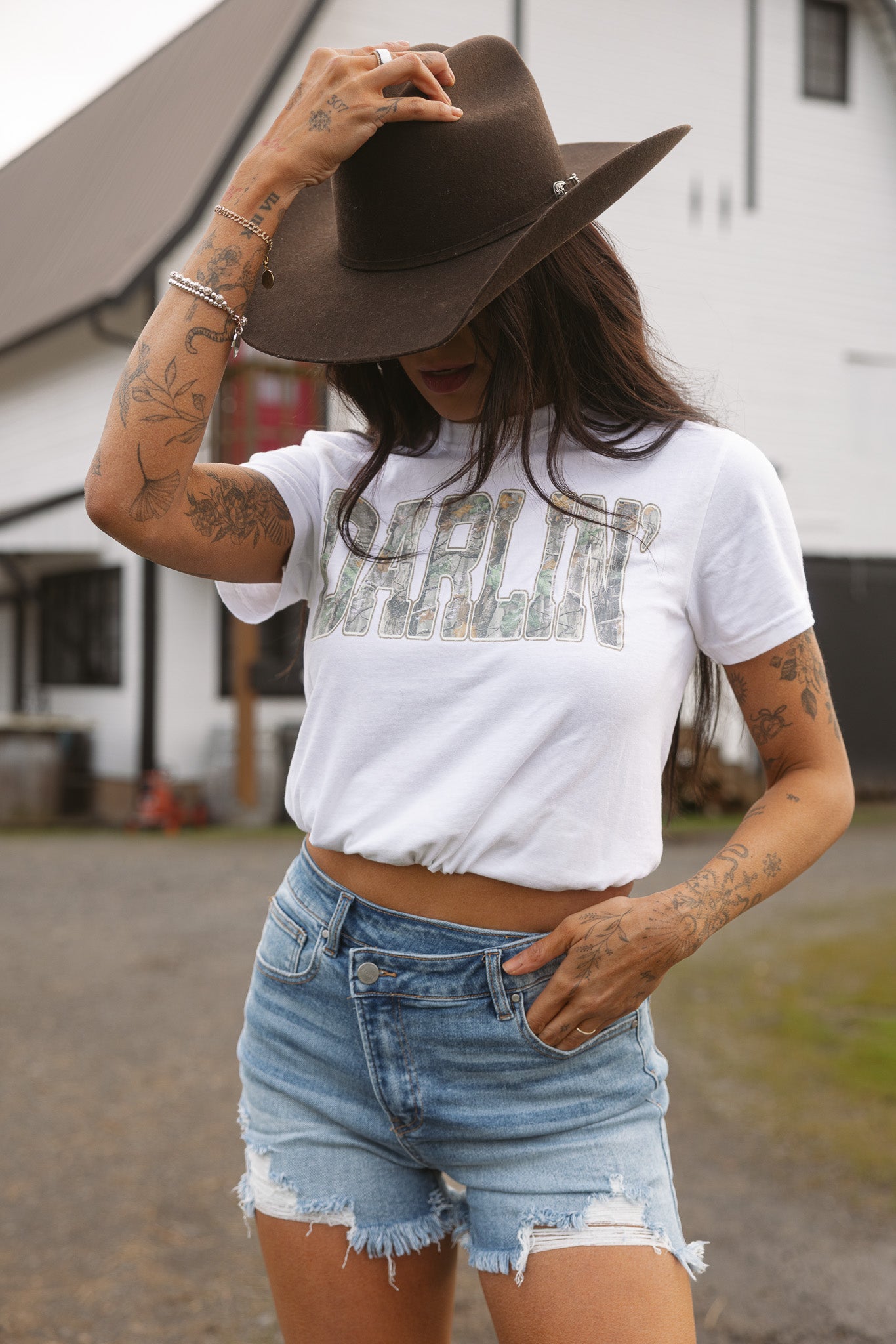 Lindsey Asymmetrical Distressed Shorts- Medium Wash