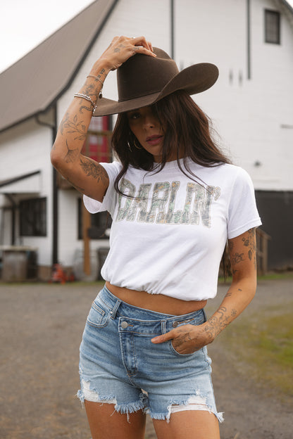 Lindsey Asymmetrical Distressed Shorts- Medium Wash