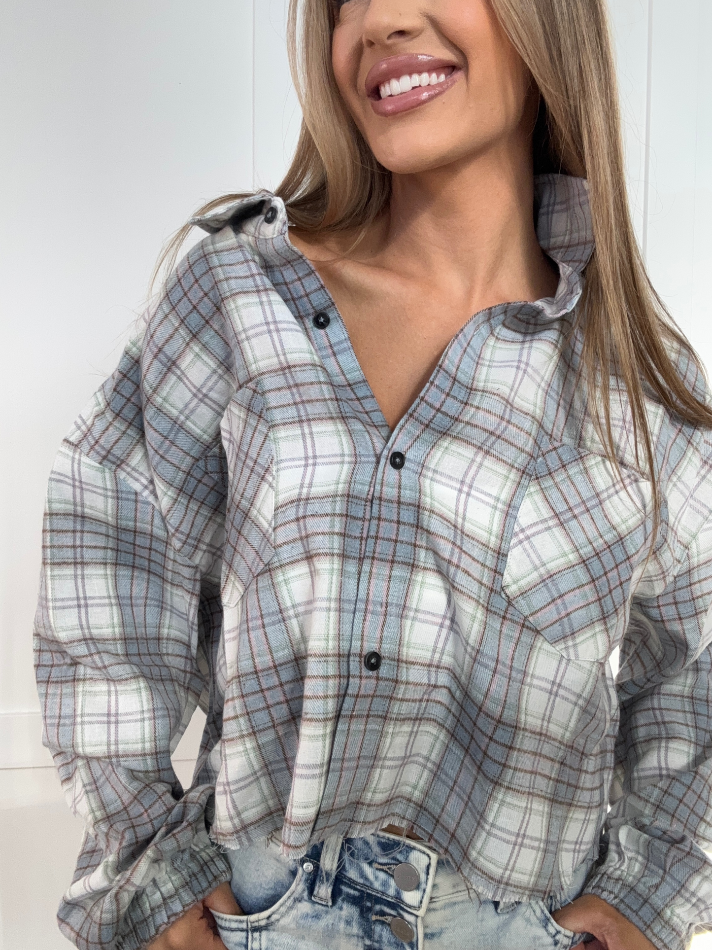Buy our "Rory Plaid Cropped Flannel" online – Willow Boutique Clothing. Shop stylish Rory Plaid Cropped Flannel today.