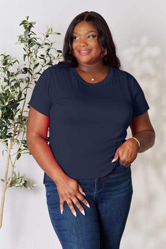 Buy our "Renee Round Neck Short Sleeve T-Shirt" online – Willow Boutique Clothing. Shop stylish Renee Round Neck Short Sleeve T-Shirt today.