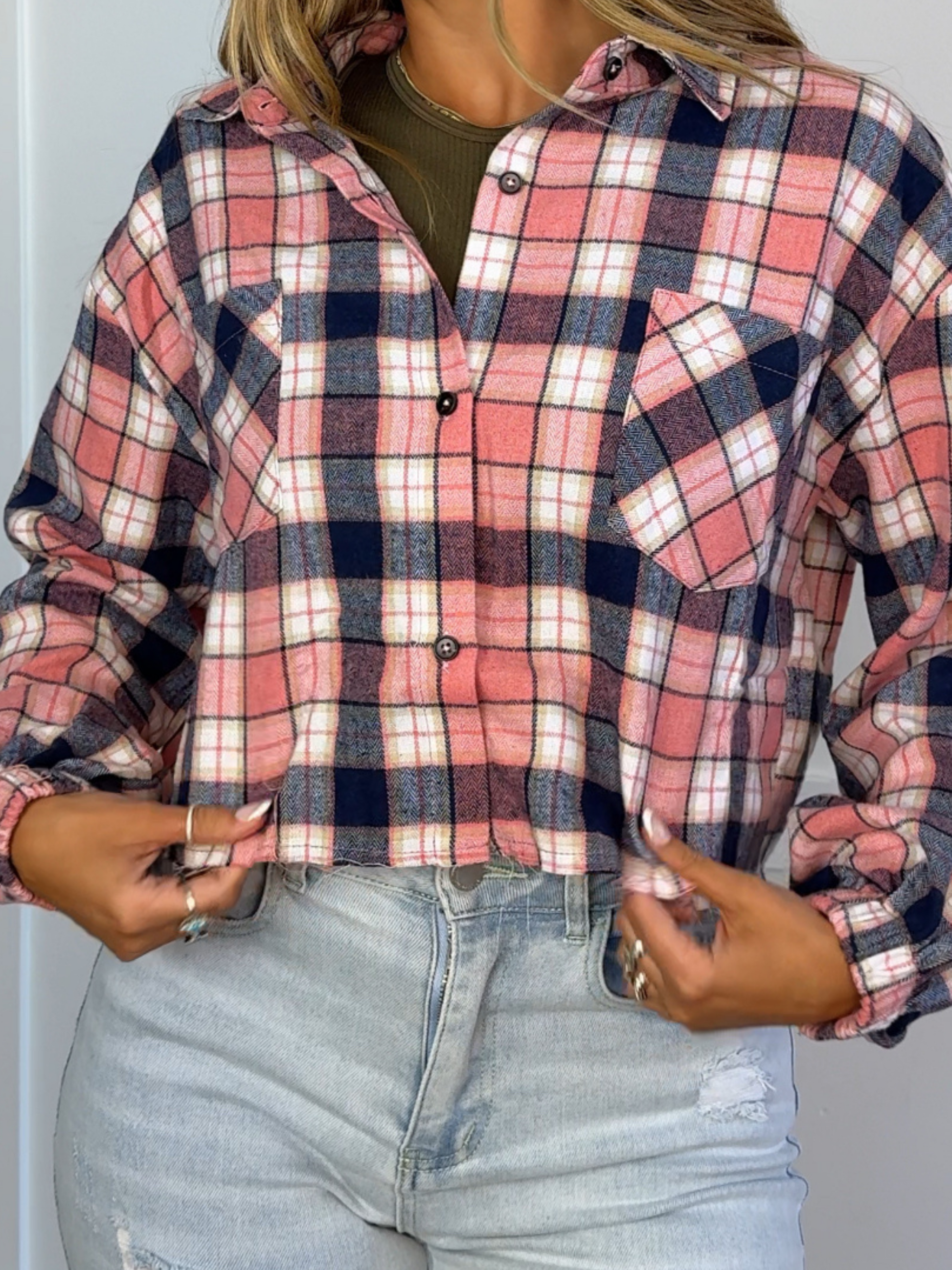 Buy our "Rory Plaid Cropped Flannel" online – Willow Boutique Clothing. Shop stylish Rory Plaid Cropped Flannel today.