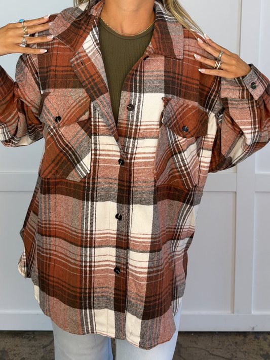 Laylie Plaid Flannel – Oversized Long Sleeve
