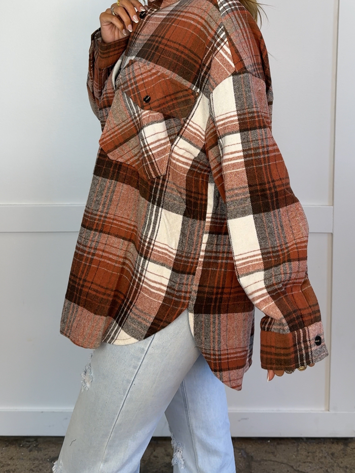 Laylie Plaid Flannel – Oversized Long Sleeve