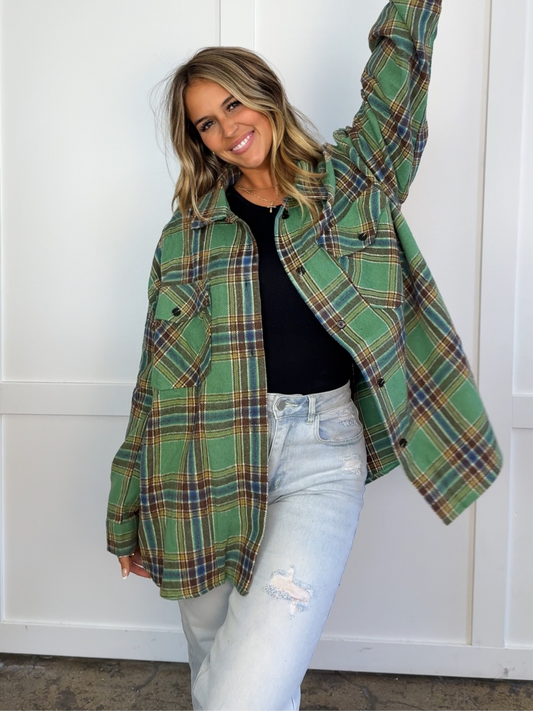 Laylie Plaid Flannel – Oversized Long Sleeve