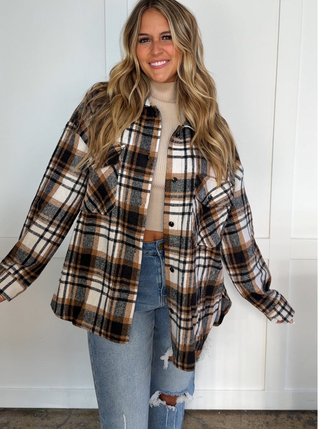Laylie Plaid Flannel – Oversized Long Sleeve