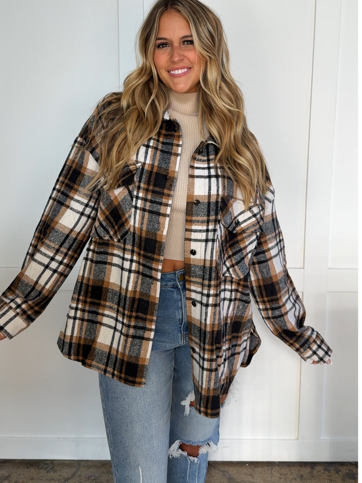 Laylie Plaid Flannel – Oversized Long Sleeve
