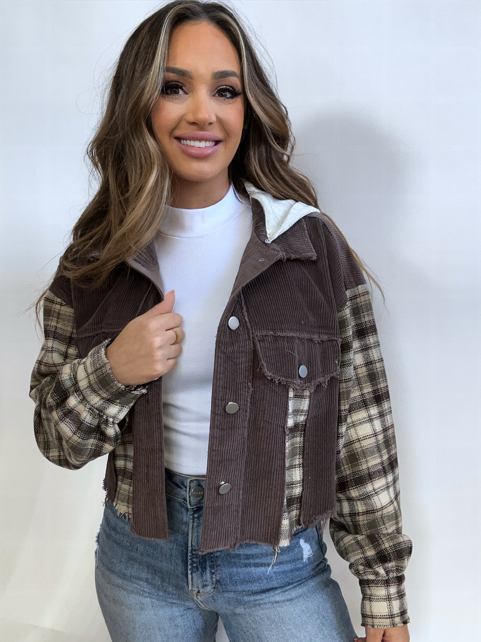 Buy our "Fall Leaves Plaid Cropped Shacket" online – Willow Boutique Clothing. Shop stylish Fall Leaves Plaid Cropped Shacket today.