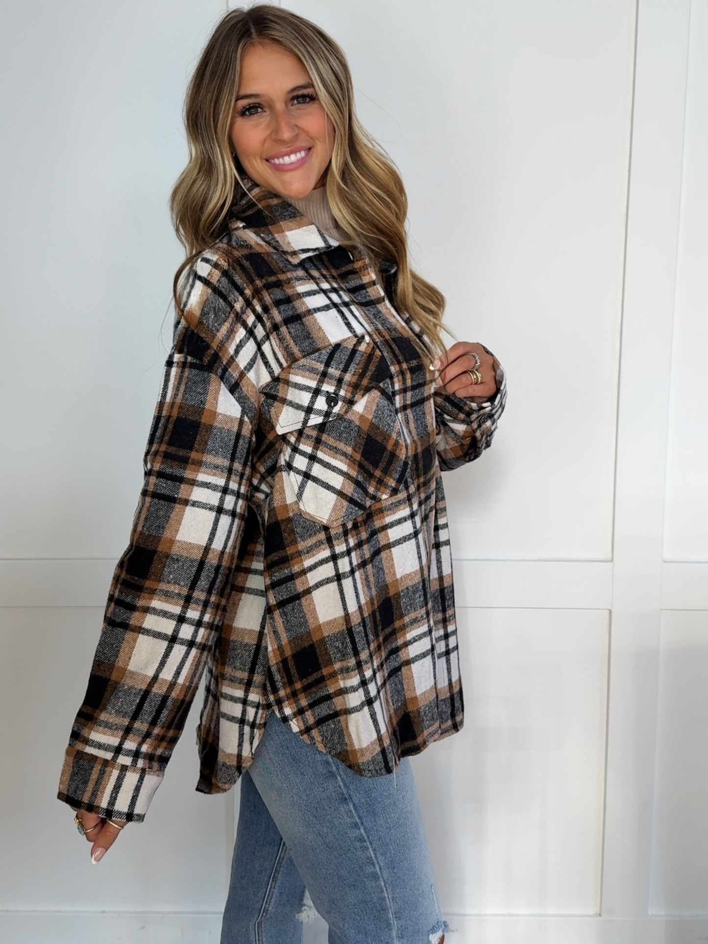 Laylie Plaid Flannel – Oversized Long Sleeve