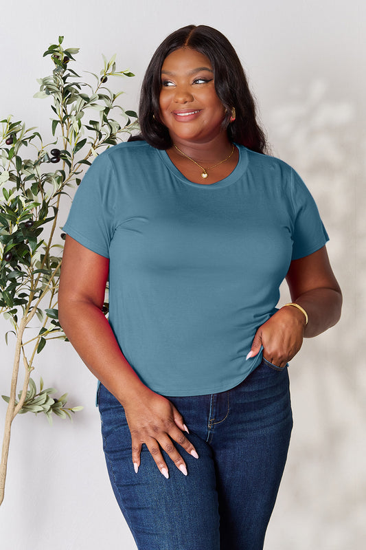 Buy our "Renee Round Neck Short Sleeve T-Shirt" online – Willow Boutique Clothing. Shop stylish Renee Round Neck Short Sleeve T-Shirt today.