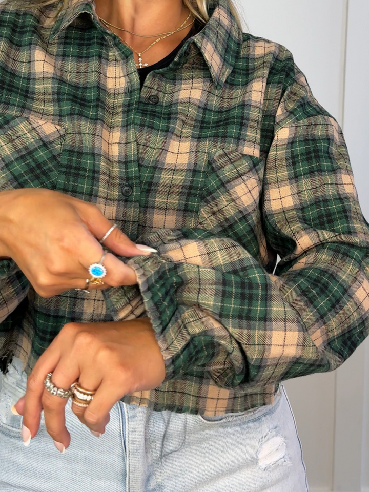 Buy our "Rory Plaid Cropped Flannel" online – Willow Boutique Clothing. Shop stylish Rory Plaid Cropped Flannel today.