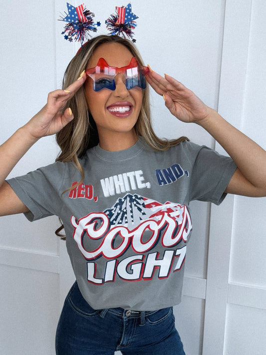 Red White And Coors Light Graphic
