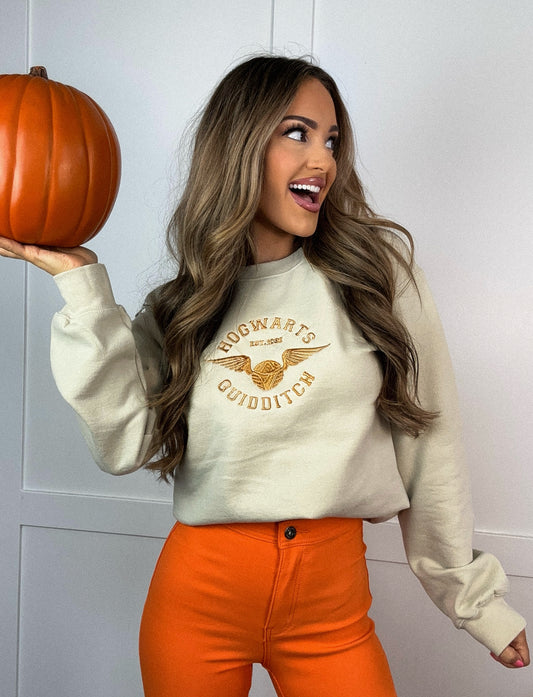 Varsity Quidditch Club Embroidered Crewneck