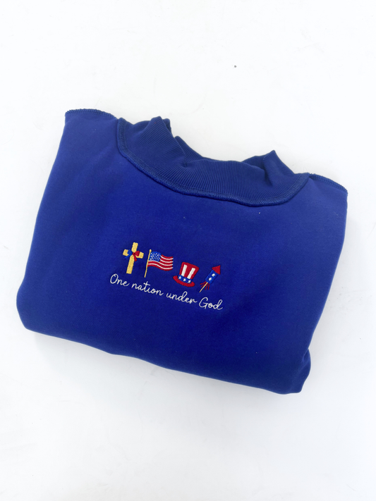 Tilly One Nation Embroidered Reversible Oversized Mockneck Crew