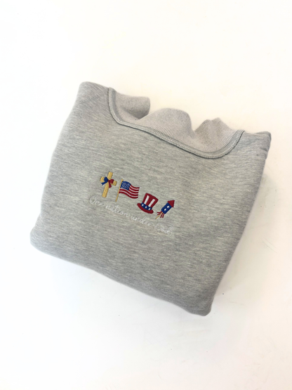 Tilly One Nation Embroidered Reversible Oversized Mockneck Crew