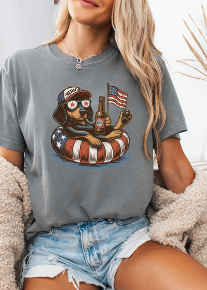 Patriotic Dog Graphic T-Shirt