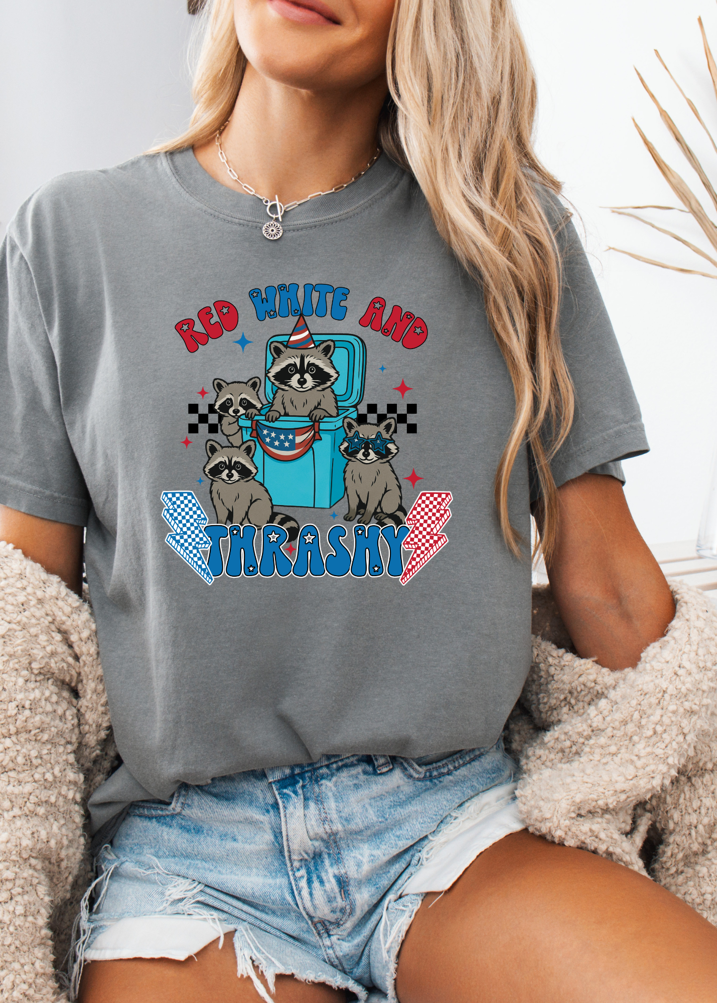 Red, White & Trashy Graphic -Shirt