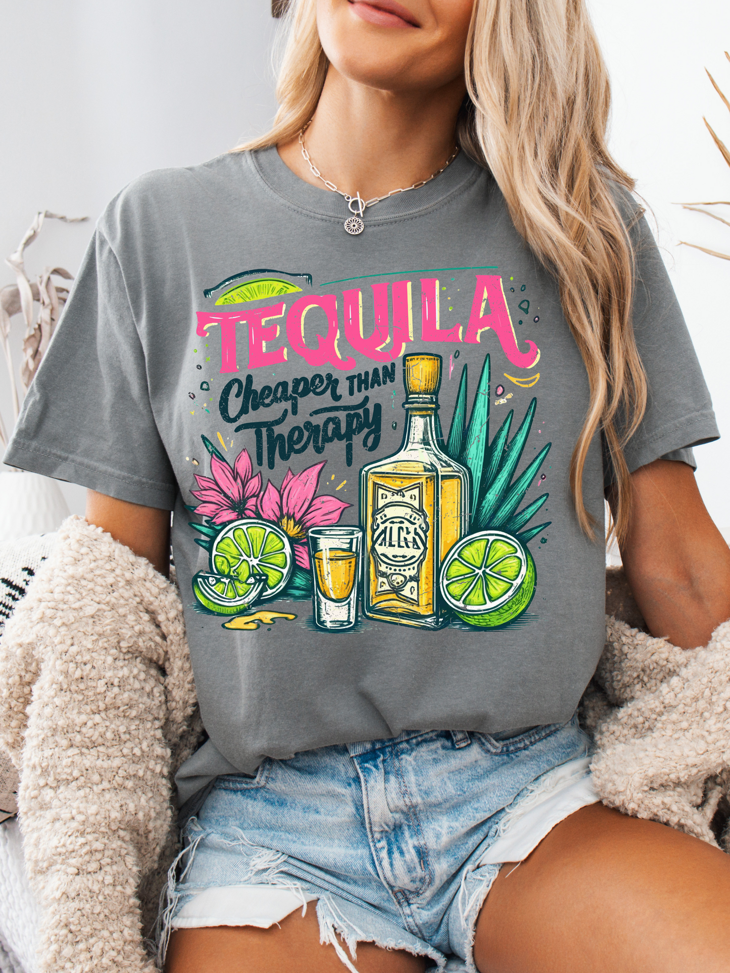 Tequila Cheaper Than Therapy Graphic