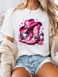 PINK Disco Cowgirl Graphic Tee