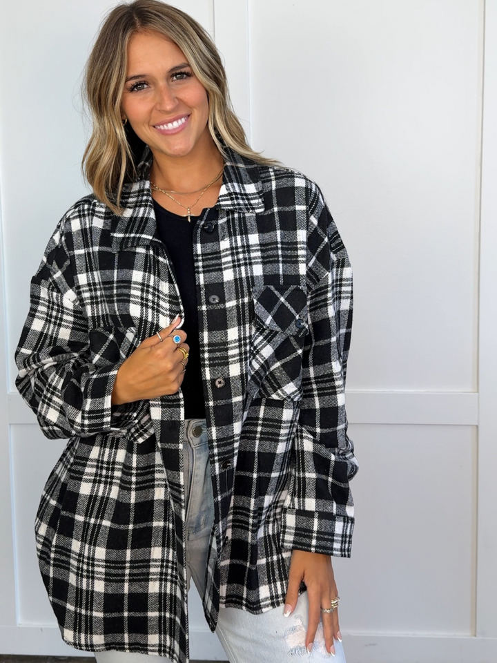 Laylie Plaid Flannel – Oversized Long Sleeve