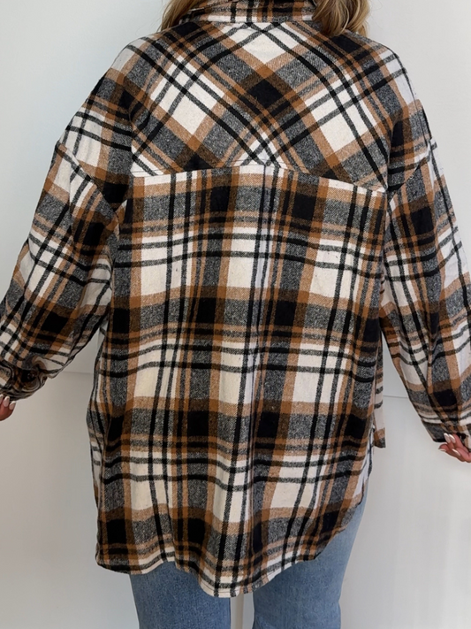 Laylie Plaid Flannel – Oversized Long Sleeve