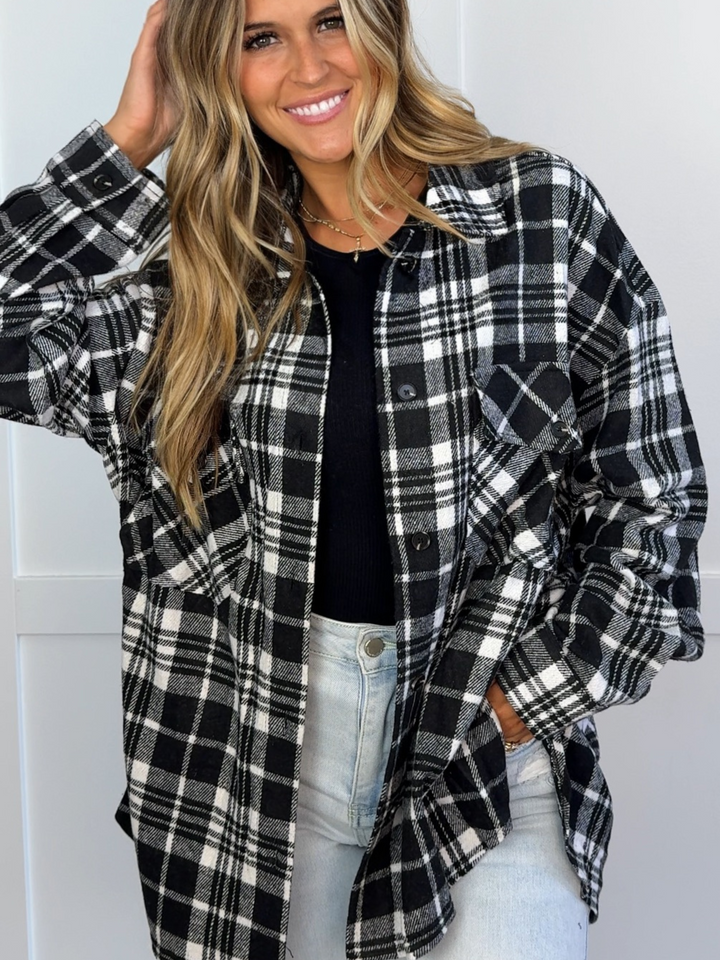 Laylie Plaid Flannel – Oversized Long Sleeve