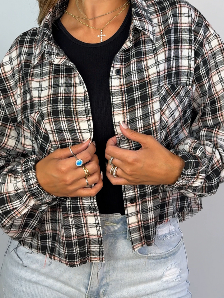 Buy our "Rory Plaid Cropped Flannel" online – Willow Boutique Clothing. Shop stylish Rory Plaid Cropped Flannel today.