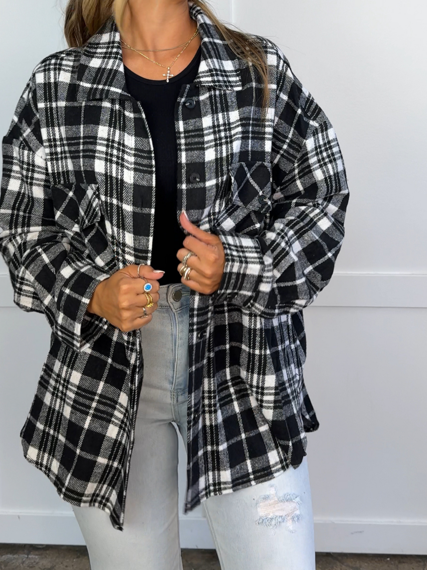 Laylie Plaid Flannel – Oversized Long Sleeve