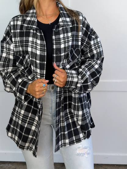 Laylie Plaid Flannel – Oversized Long Sleeve