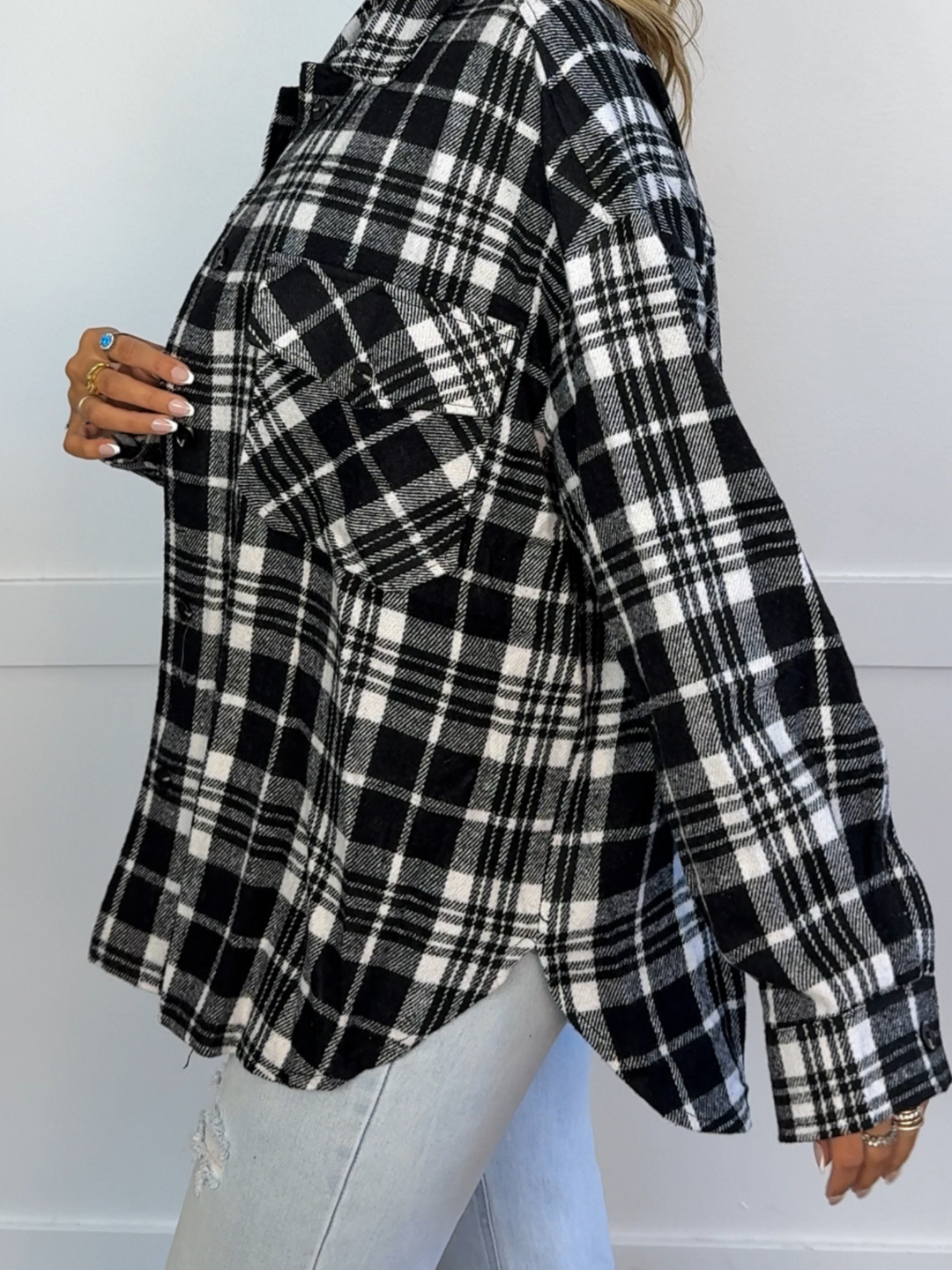 Laylie Plaid Flannel – Oversized Long Sleeve