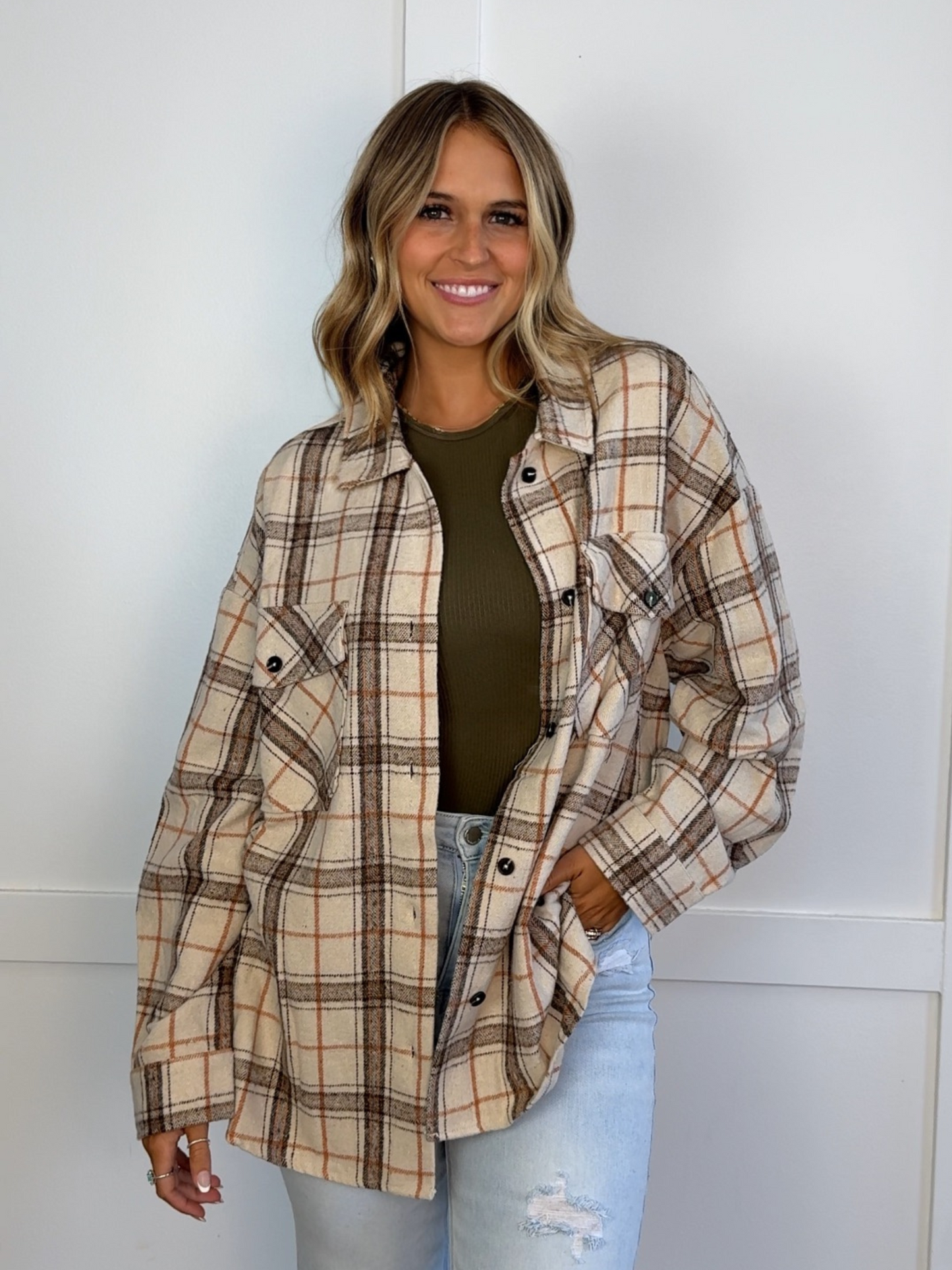 Laylie Plaid Flannel – Oversized Long Sleeve