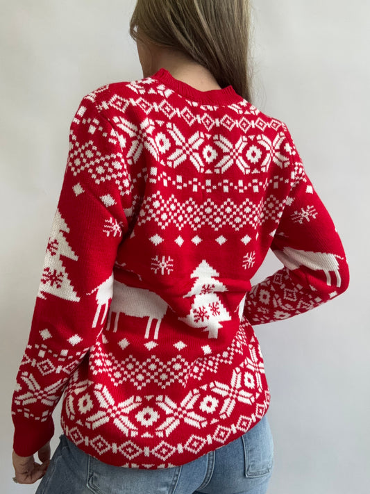 PREORDER: Under the Mistletoe Round Neck Mini Sweater Dress