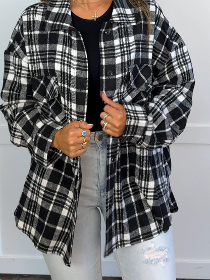 Laylie Plaid Flannel – Oversized Long Sleeve