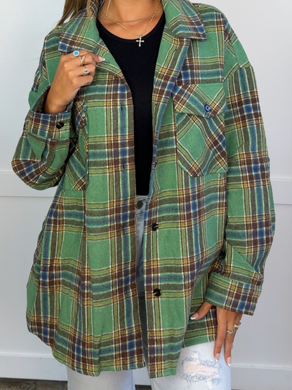 Laylie Plaid Flannel – Oversized Long Sleeve