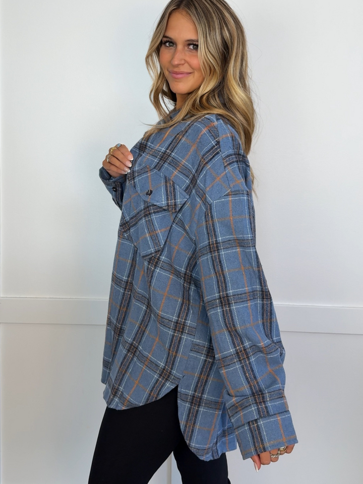 Laylie Plaid Flannel – Oversized Long Sleeve