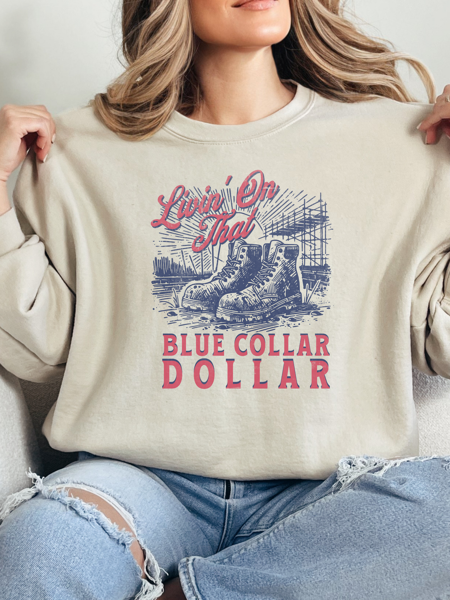 Livin' On That Blue Collar Dollar Graphic