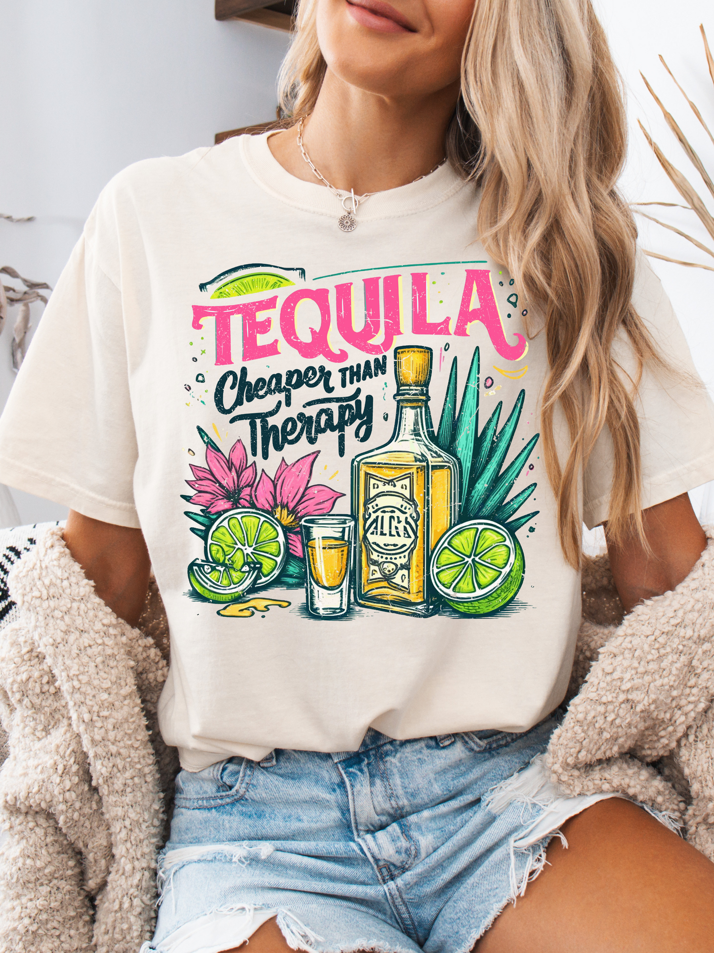 Tequila Cheaper Than Therapy Graphic