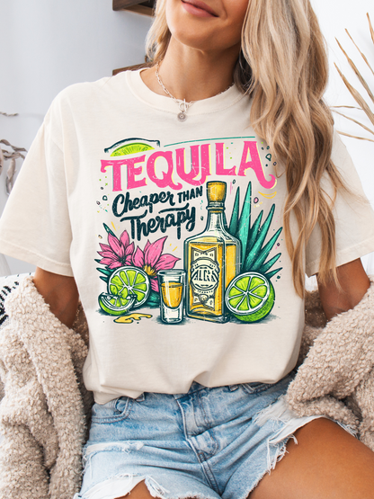Tequila Cheaper Than Therapy Graphic