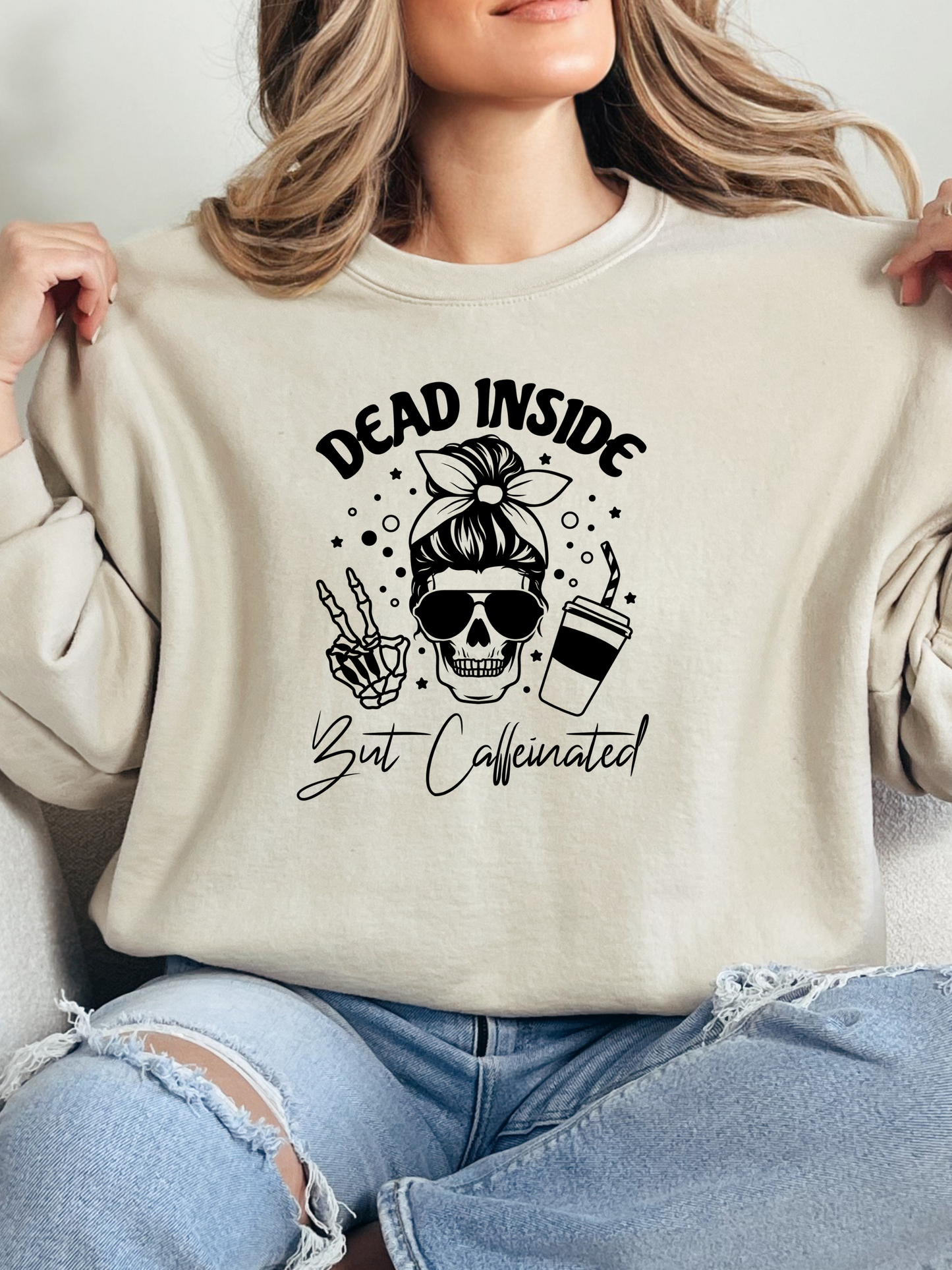 Dead Inside But Caffeinated Graphic