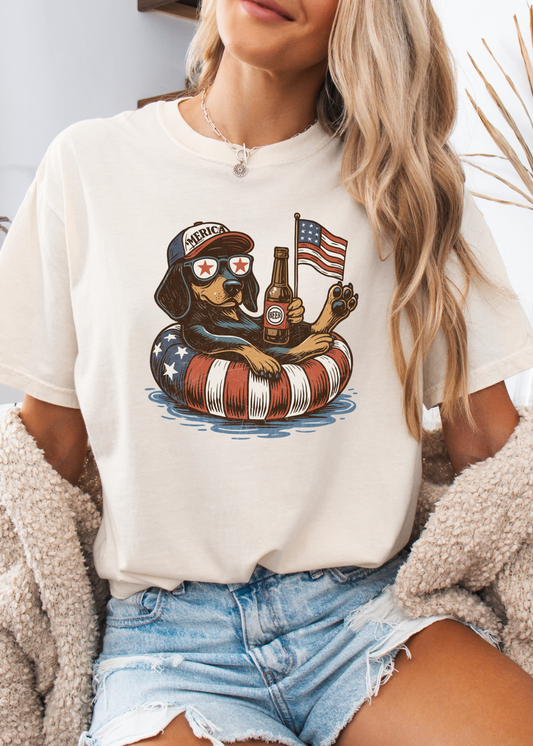 Patriotic Dog Graphic T-Shirt