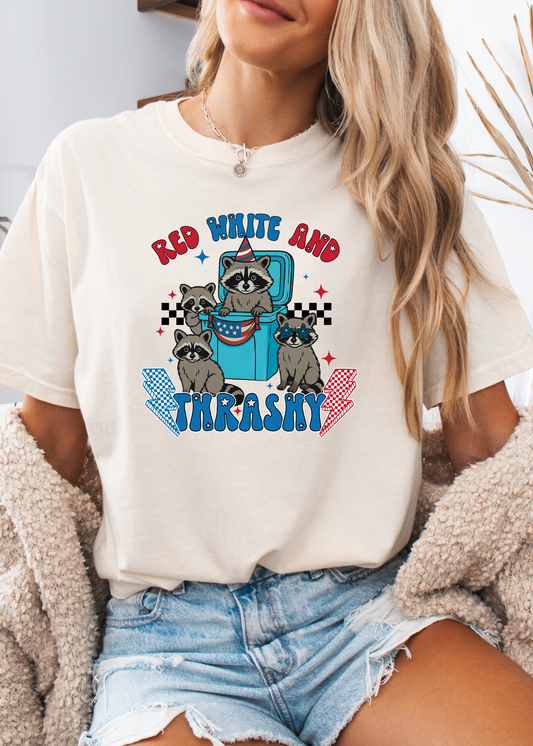 Red, White & Trashy Graphic -Shirt