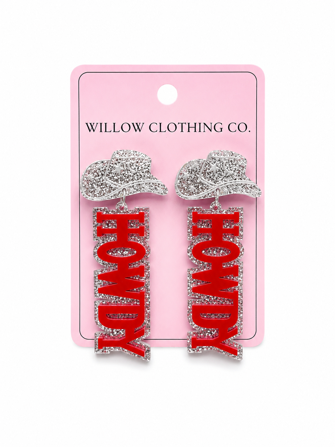 Howdy Cowgirl Hat Drop Earrings