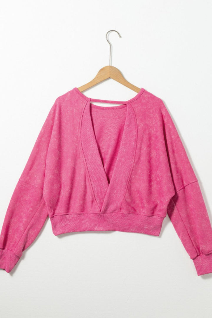 PREORDER: Taylor Cutout Round Neck Long Sleeve Sweatshirt