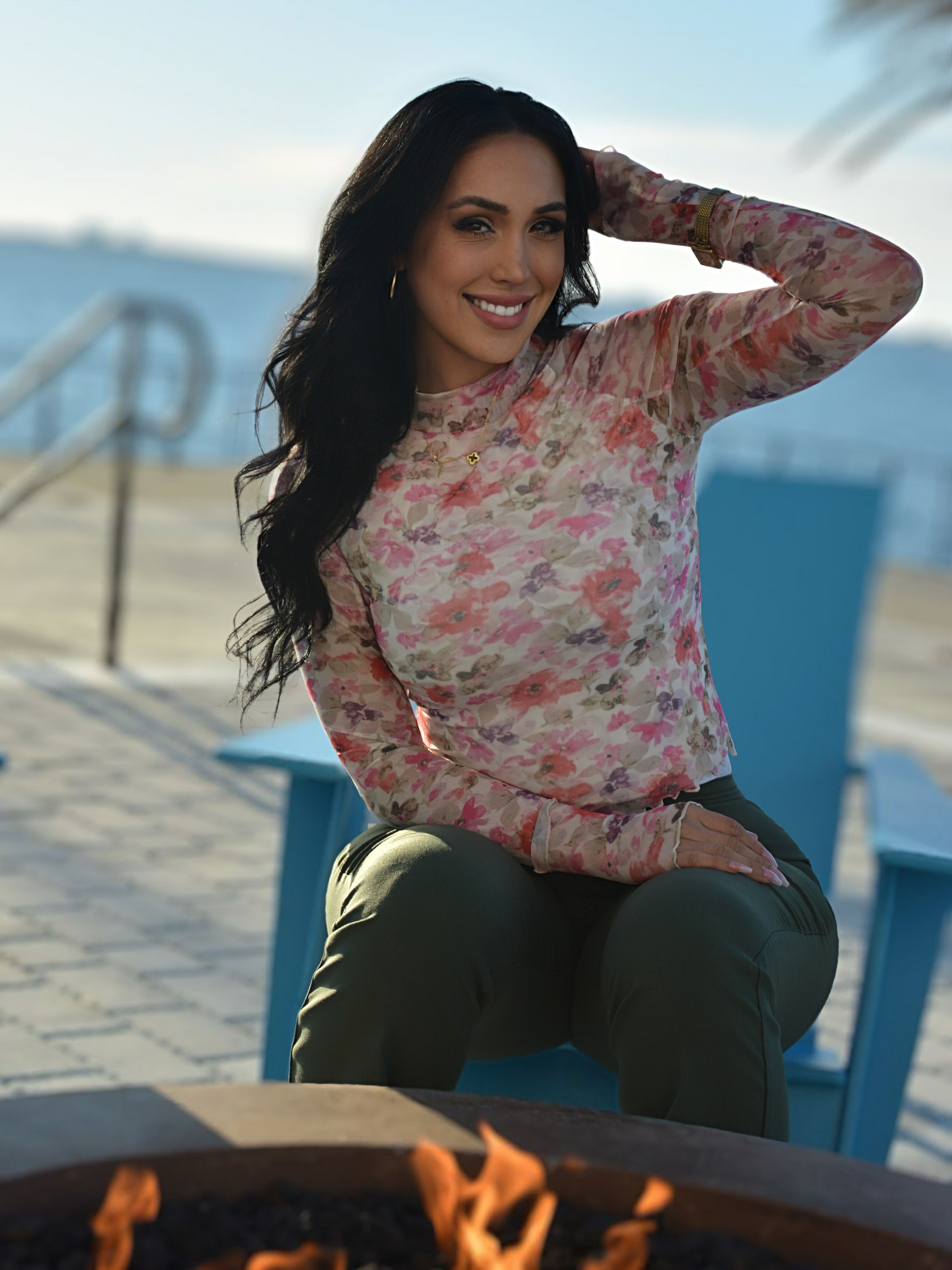 Buy our "Floral Mesh Long Sleeve Top" online – Willow Boutique Clothing. Shop stylish Floral Mesh Long Sleeve Top today.