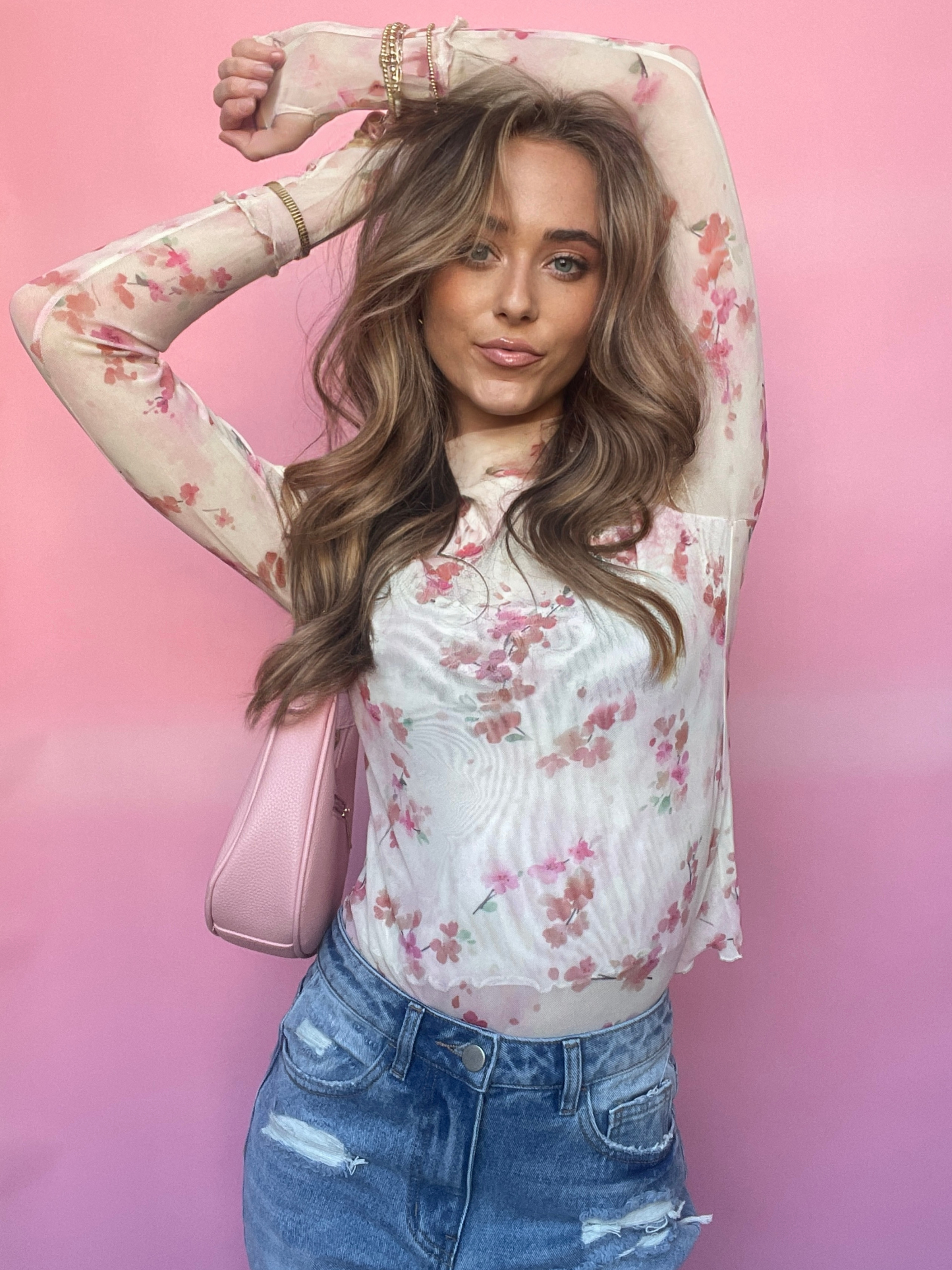 Buy our "Floral Mesh Long Sleeve Top" online – Willow Boutique Clothing. Shop stylish Floral Mesh Long Sleeve Top today.