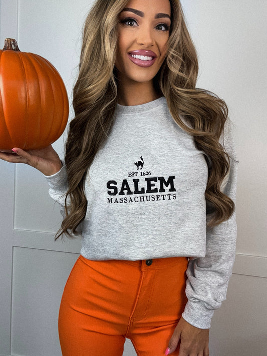 Salem Massachusetts Embroidered Crewneck