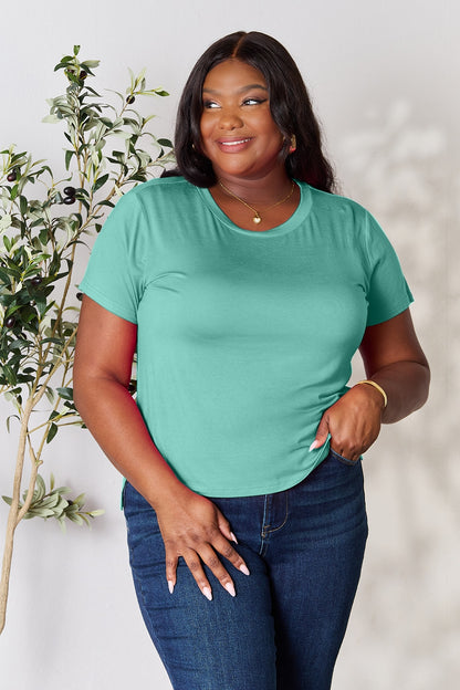 Buy our "Renee Round Neck Short Sleeve T-Shirt" online – Willow Boutique Clothing. Shop stylish Renee Round Neck Short Sleeve T-Shirt today.