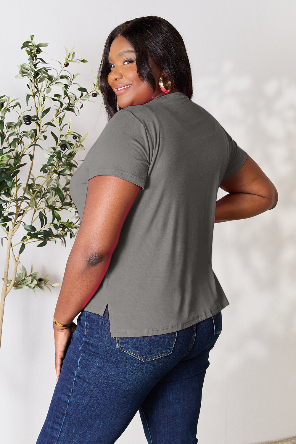 Buy our "Renee Round Neck Short Sleeve T-Shirt" online – Willow Boutique Clothing. Shop stylish Renee Round Neck Short Sleeve T-Shirt today.