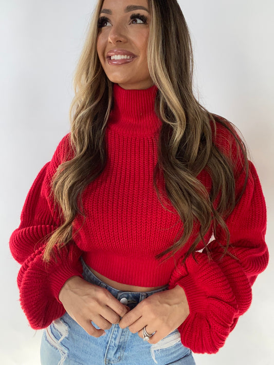 Emma Bubble Sleeve Knit Sweaters