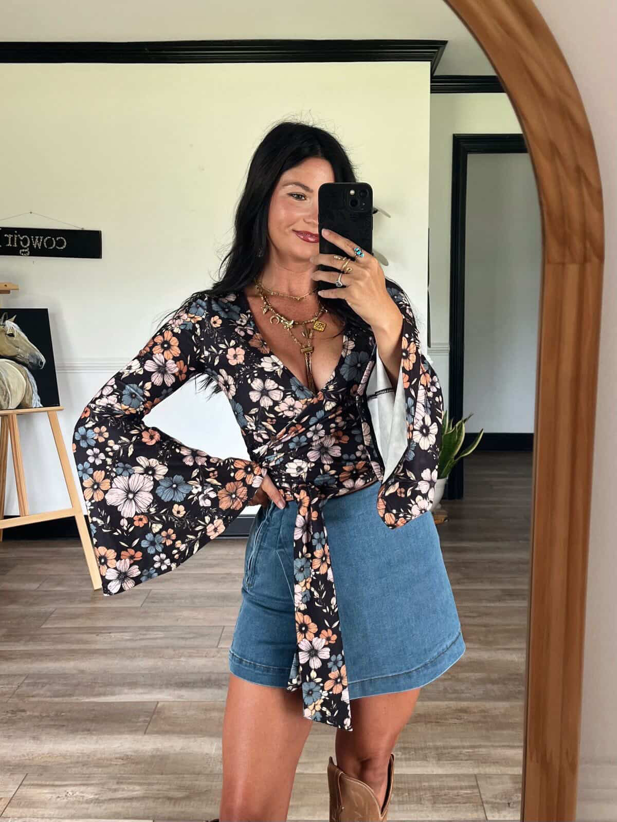 Heather Denim Mini Skort